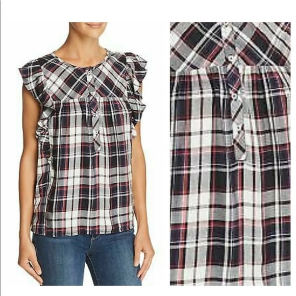 Closet closing 4/15, make offer! Aqua NWT Large Sleeveless Plaid Top - Picture 8 of 8